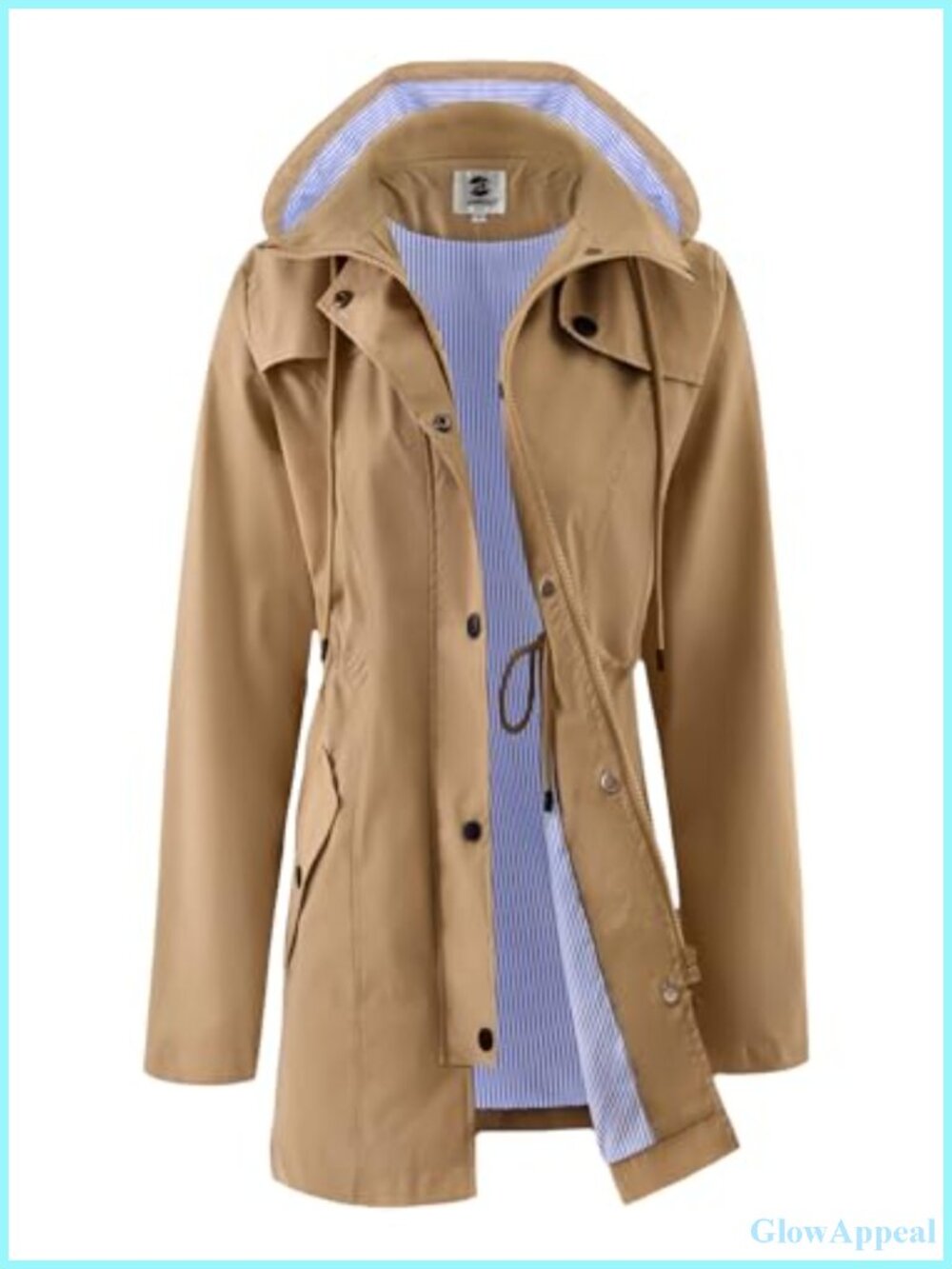 Women's Waterproof Raincoat with Adjustable Hood and Pockets